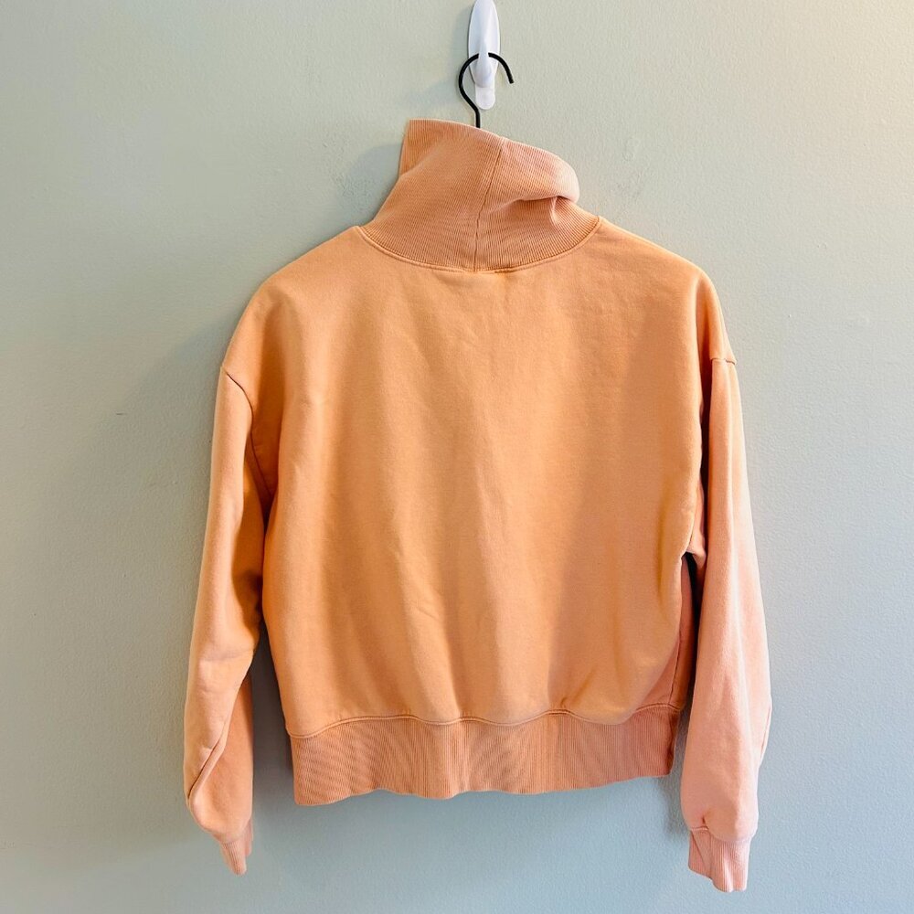 Calia Everyday Fleece Turtleneck Size Medium Apricot Light Orange Sweatshirt - Picture 3 of 10